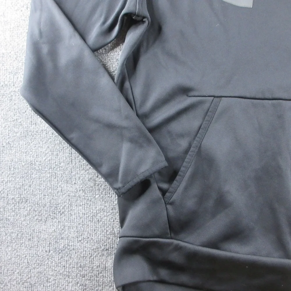 Under Armour Hoodie Mens S Black Pullover Fleece Big Logo Sweatshirt Pockets